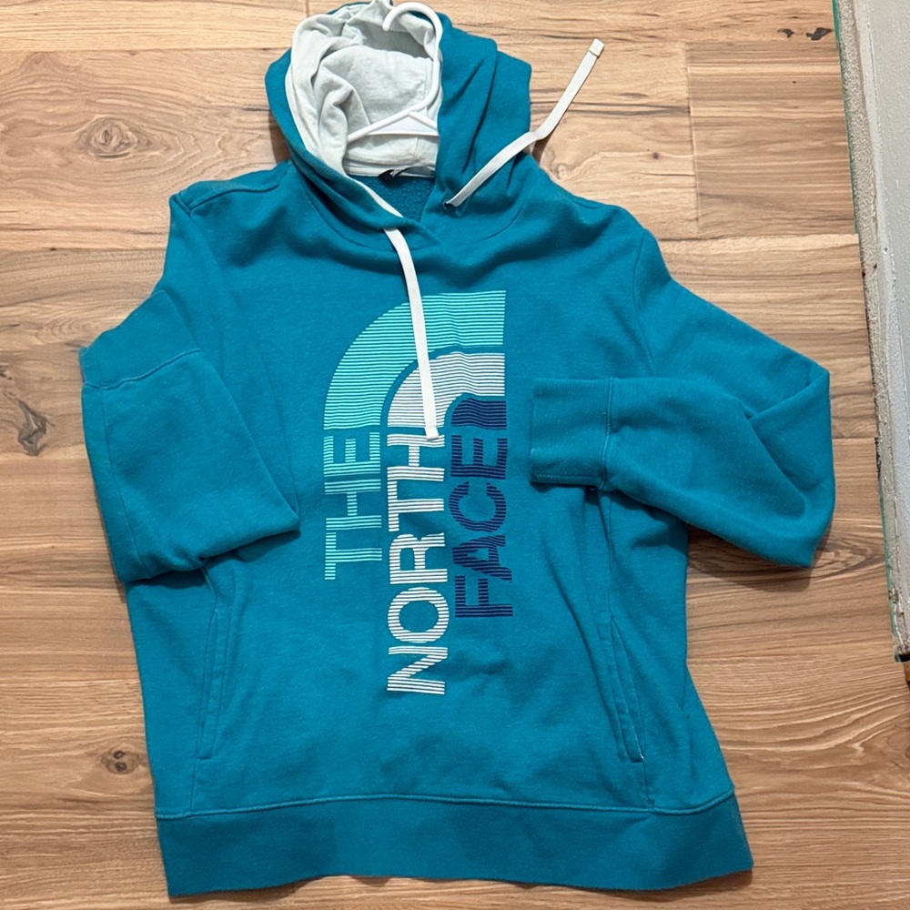 The North Face Teal Hoodie with Logo